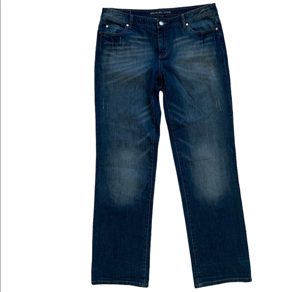 Michael Kors Distressed Straight Leg Jeans size 10